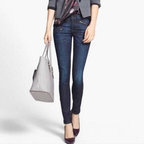 Rag & Bone Moto Zipper Detail Skinny Jeans - Picture 1 of 9